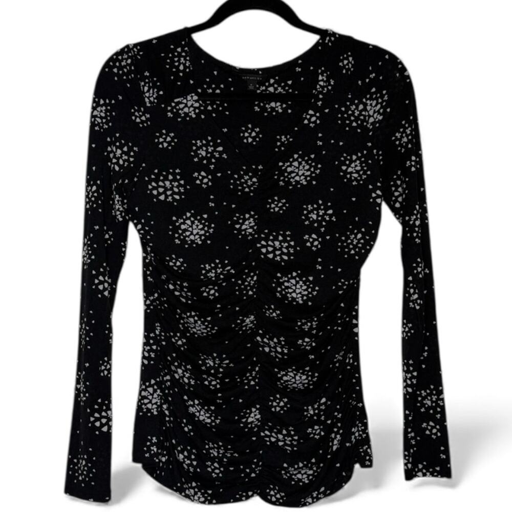 Semantiks Black and White Floral Long Sleeve Top